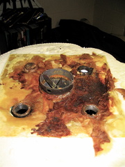 Old water heater top