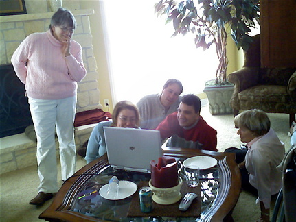 Looking at photos