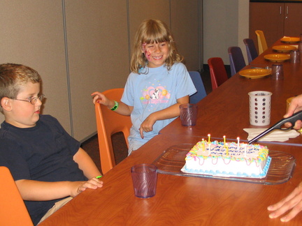 Lighting the cake