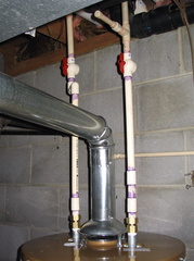 New water heater connection
